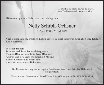 Traueranzeige von Nelly Schibli-Ochsner von VO solo