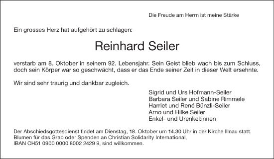 Traueranzeige von Reinhard Seiler von reg_5