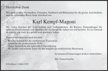 Traueranzeige von Karl Kempf-Magoni von reg_5