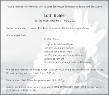 Traueranzeige von Lotti Bühler von AvU