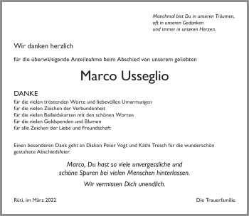 Traueranzeige von Marco Usseglio von AvU