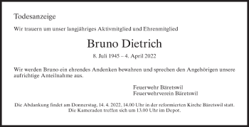 Traueranzeige von Bruno Dietrich von AvU