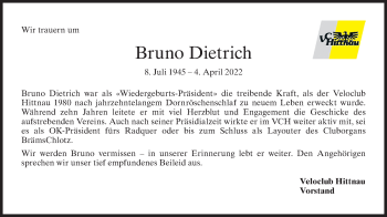 Traueranzeige von Bruno Dietrich von AvU