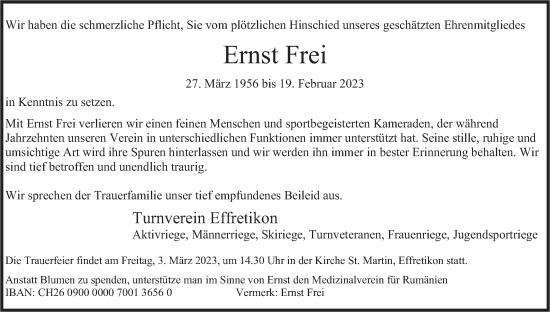 Traueranzeige von Ernst Frei von reg_5