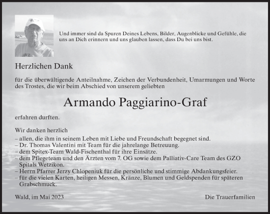 Traueranzeige von Armando Paggiarino-Graf von AvU