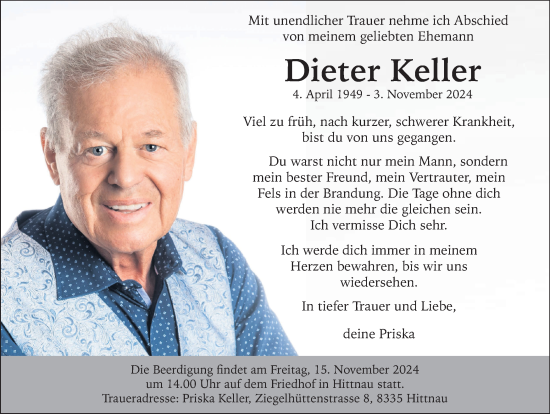 Traueranzeige von Dieter Keller von AvU