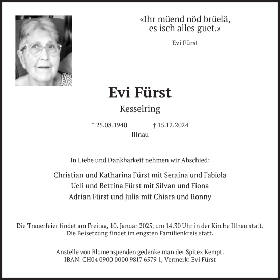 Traueranzeige von Evi Fürst von reg_5