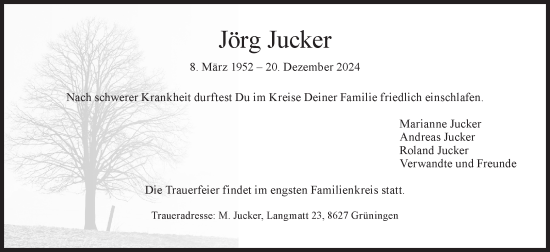 Traueranzeige von Jörg Jucker von AvU