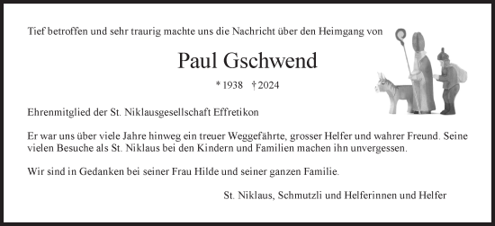 Traueranzeige von Paul Gschwend von reg_5