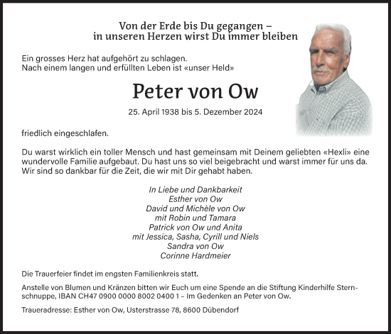 Traueranzeige von Peter von Ow von VO solo