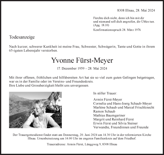 Traueranzeige von Yvonne Fürst-Meyer von reg_5